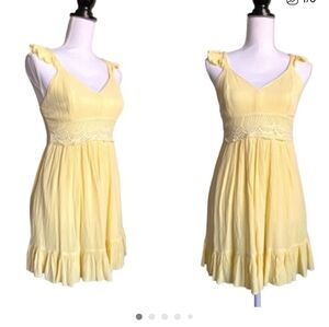 Sincerly Jules Light Yellow Ruffled Sundress